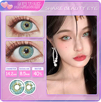 Лучшие голубые контактные линзы для глаз Eyeshare NEW YORK-TURQUQISE Качественные крейзи линзы UIO
