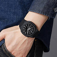Стильные статусные мужские наручные часы стрелочные SKMEI 2091BKGYBK, Кварцевые часы, Часы SE-418 для мужчины