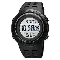 Часы наручные мужские SKMEI 1681BKWT BLACK-WHITE, часы спортивные. Цвет: черный с YZ-408 белым циферблатом