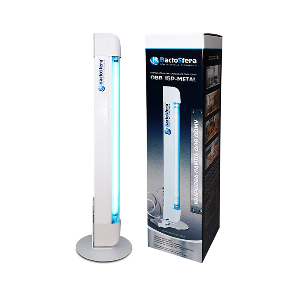 Бактерицидна лампа BaktoSfera OBB 15P-METAL OZONE FREE, фото 1