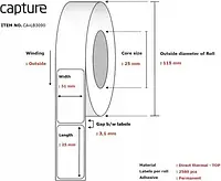 Лента для принтера Capture Label 51X25, Core 25, (CALB3090)