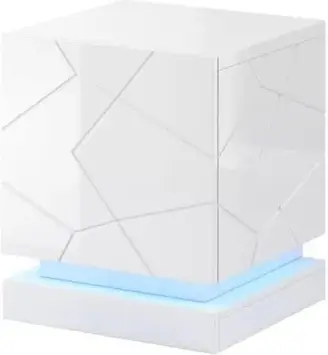 Приліжкова тумбочка Cama Meble Szafka Nocna Qiu 2Szt 46X41,5Xh53 Biały Połysk Biały Połysk