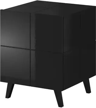 Приліжкова тумбочка Cama Meble Szafka Nocna Reja Black Połysk/ Połysk Szf Cz