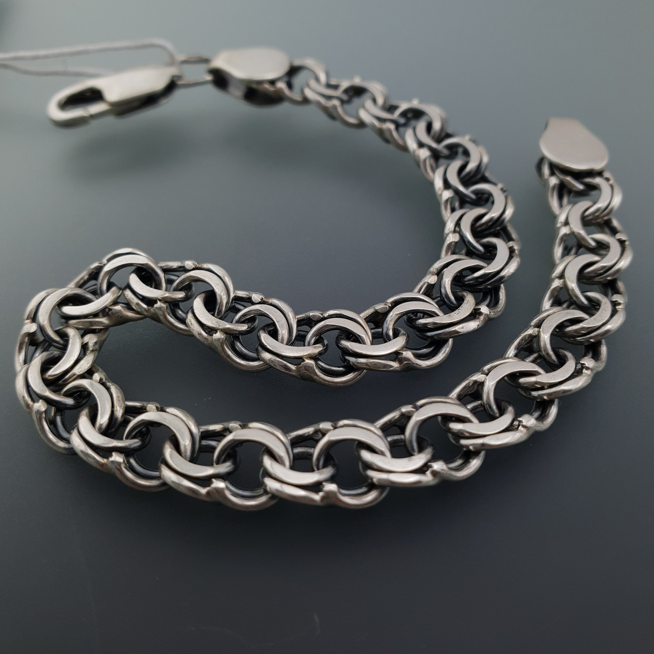 Срібний браслет Бісмарк. Красивий чоловічий браслет. 23,5 розмір, фото 1