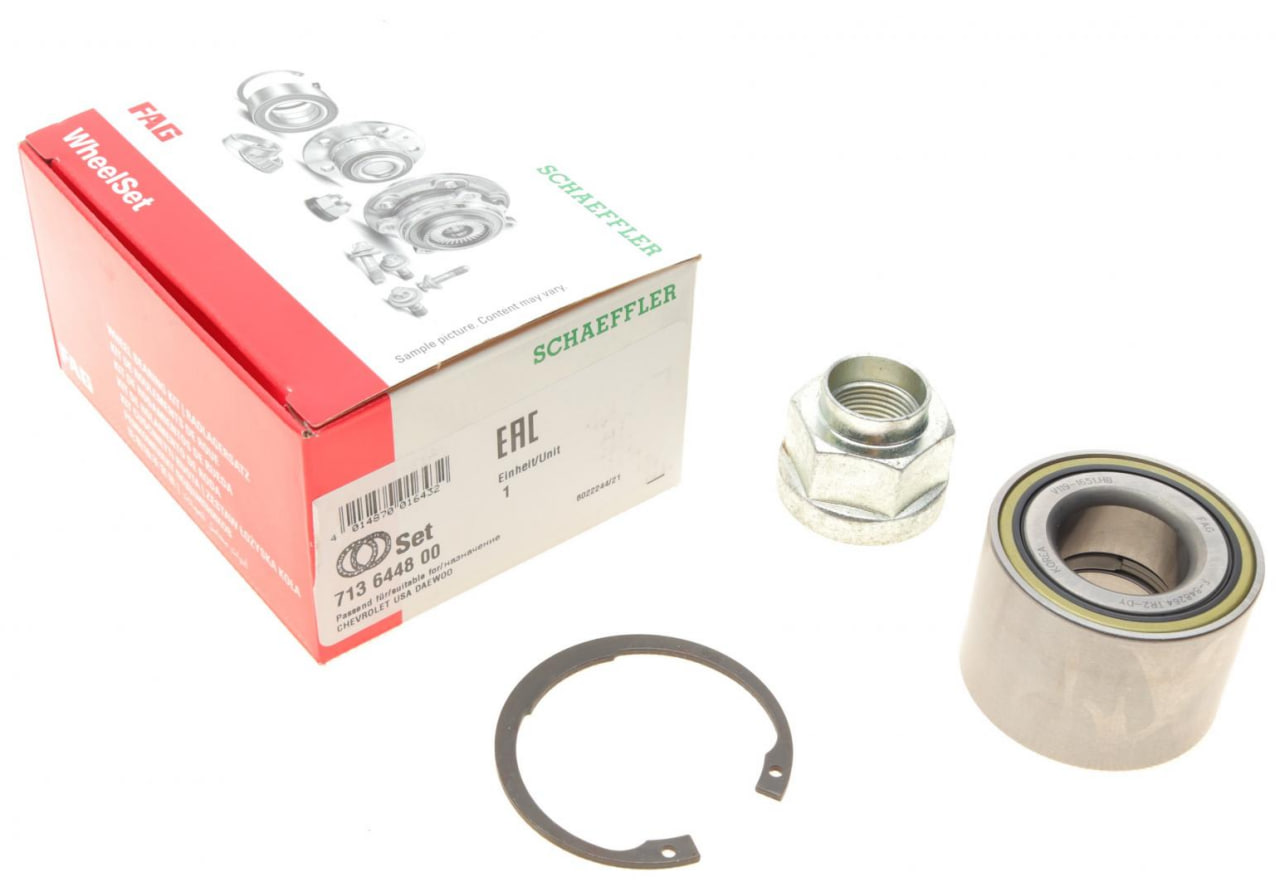 Підшипник маточини задній Авео Т250, Т200, Т255, Калос, Віда (94535214) FAG 713 6448 00, фото 1