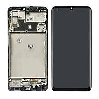 Дисплей для Samsung M325/M32 з чорним тачскрином і корпусною рамкою OLED