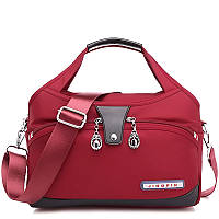Компактна жіноча водонепроникна сумка "Лео" red з високоякісного нейлону Kizo Bag red