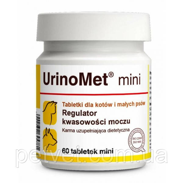 Долфос УніноМет міні (Dolfos UrinoMet mini) для дрібних порід собак і кішок, 60 табл., 22 гр.