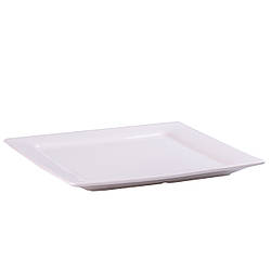Тарілка підставна квадратна з порцеляни 26х26х2 см велика біла плоска тарілка