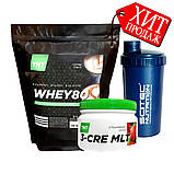 Протеїн Whey 80 TNT Nutrition. Пакет 2 кг смак банановий пончик + Креатин + Шейкер, фото 4