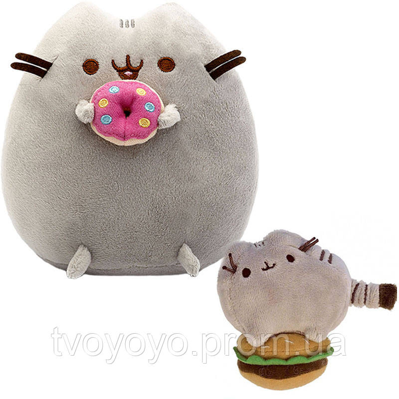 Набор мягких игрушек 2Life Пушин кэт с пончиком 23х25 см и Pusheen cat с гамбургером 8х7 см С TV, код: 8388273 - фото 1 - id-p2192554076