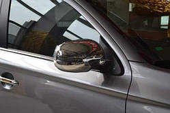 Хром накладки на дзеркала Mercedes-Benz Viano W639 2010-2014 з вирізом під повороти (хромований пластик)