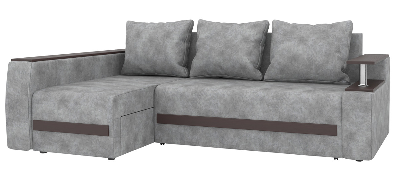 Угловой раскладной диван с нишей для белья и подушками Арлон еврокнижка Amely - фото 1 - id-p2192554962