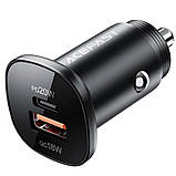 АЗП Acefast B1 mini dual-port metal car charger 38W (1USB-A/1C) Black, фото 2