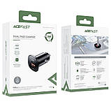 АЗП Acefast B1 mini dual-port metal car charger 38W (1USB-A/1C) Black, фото 5