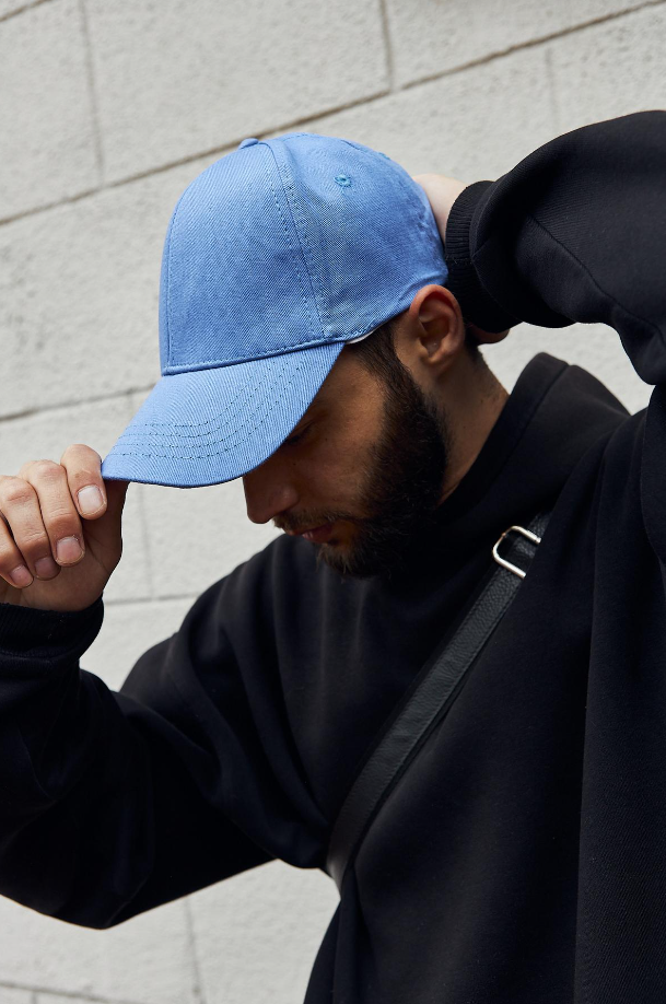 Крута літня повсякденна кепка чоловіча блакитна, фото 1