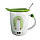 Чашка керамічна з кришкою і ложкою "Зелений лист", 350мл Кріль, фото 2