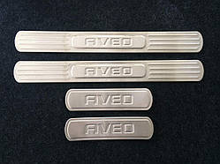 Накладки на пороги Chevrolet Aveo T300 2012 (нержавіюча сталь)