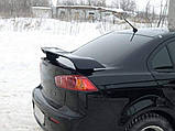 Спойлер на багажник Lancer X 2007-2015 ABS пластик, колір чорний глянець, фото 2