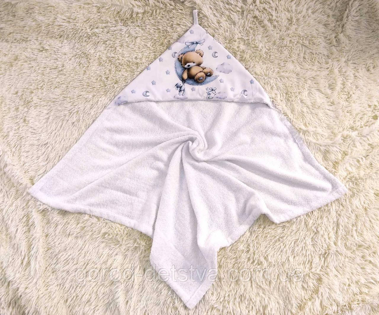Дитячий рушник із капюшоном 85*85 см дитячий рушничок куточок для новонародженого, фото 1