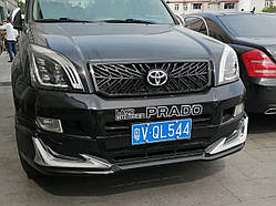 Обвіс юбка тюнінг переднього бампера з DRL Toyota Land Cruiser Prado 120 2003-2009