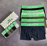 Мужские трусы lacoste оригинал боксеры из хлопка 5 штук,Качественные трусы лакост в подарок для парня