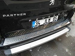 Накладка на задній бампер Citroen Berlingo 2008-(нержавіюча сталь)