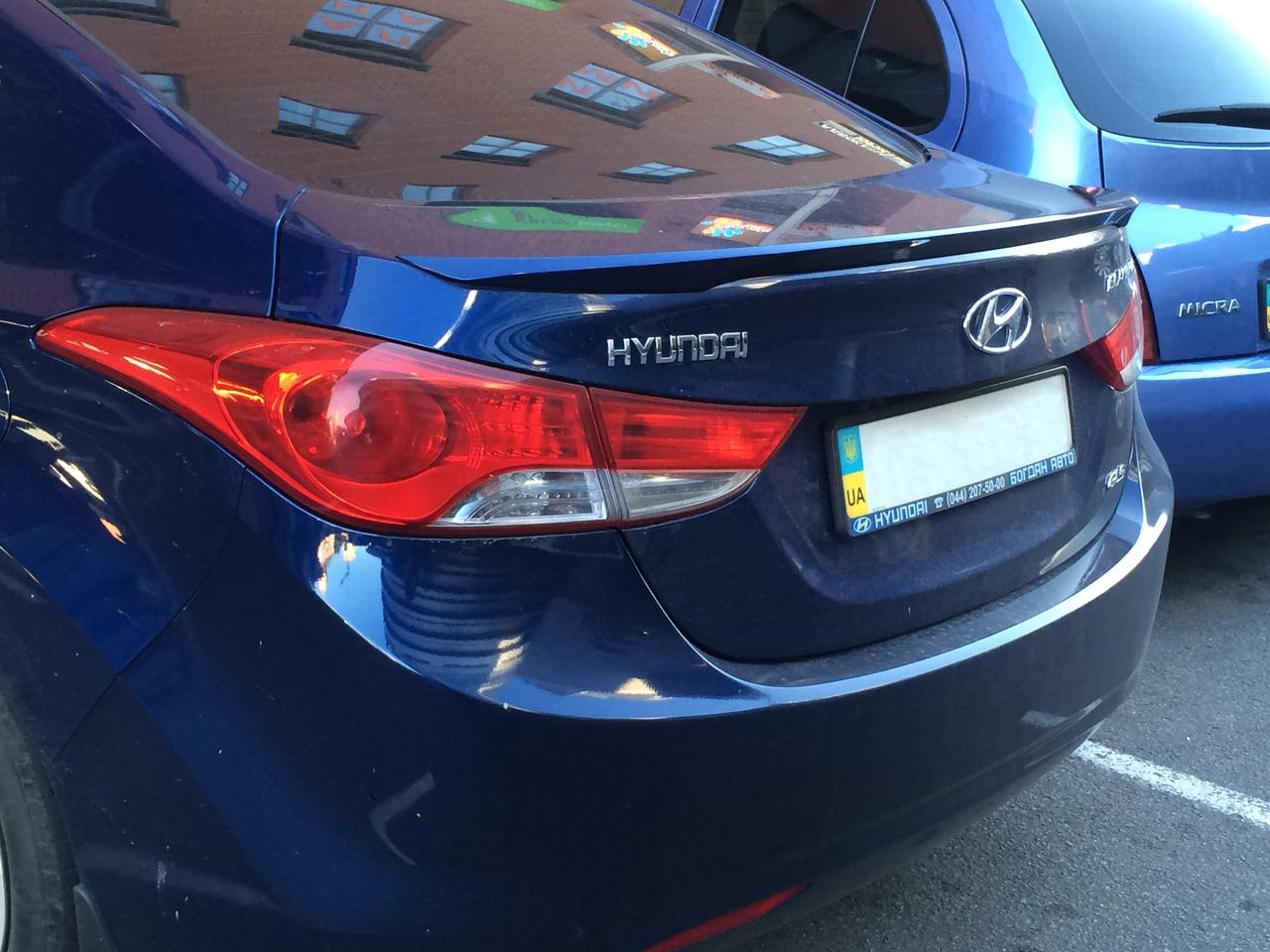 Спойлер ліп багажника Hyundai Elantra MD 2010-2015 ABS пластик під фарбування