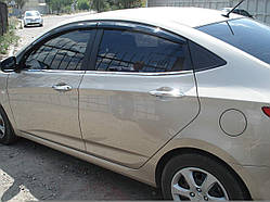 Молдінги вікна нижні Hyundai Accent 2011-2015 хром абс пластик