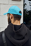 Повседневная крутая летняя бирюзовая кепка на липучці без малюнка, фото 2