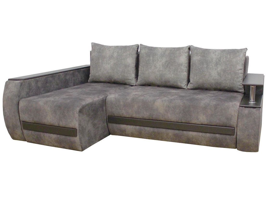 Угловой раскладной диван с нишей для белья и подушками Арлон еврокнижка Amely - фото 9 - id-p2192554962