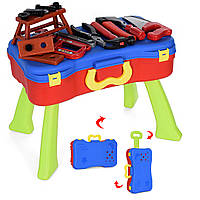 Детский игровой набор инструментов 923A Игрушечный складной стол-чемодан с инструментами