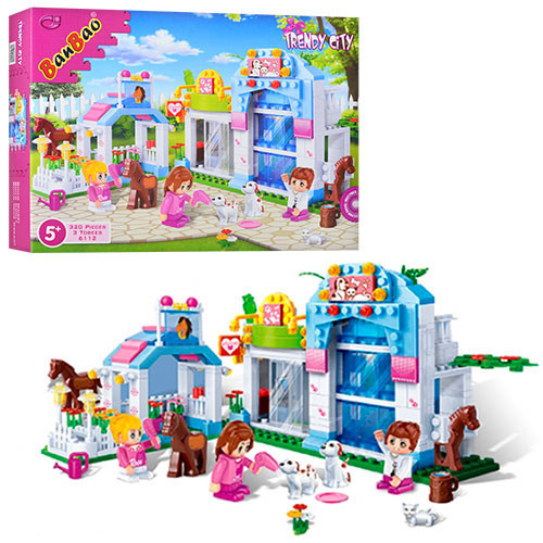 Конструктор BANBAO 6112 (16 шт.) салон краси для тварин, фігурки 9 шт., 320де, у кор-ку, 33-24-7 см