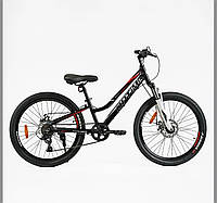 Велосипед Спортивний Corso «OPTIMA» 24" дюйми TM-24811 (1) рама алюмінієва 11'', обладнання Shimano RevoShift