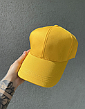 Літня яскрава жовта кепка, модна однотонна бейсболка з липучкою, фото 6