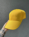 Літня яскрава жовта кепка, модна однотонна бейсболка з липучкою, фото 5