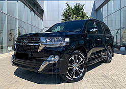 Обвіс спідниця переднього бампера Executive Lounge Toyota Land Cruiser 200 стиль 2021 колір чорний