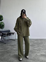Женский легкий костюм с брюками ; Цвет - трава, черный, голубой, малина, беж, хаки;Размеры:42-44, 46-48 ;