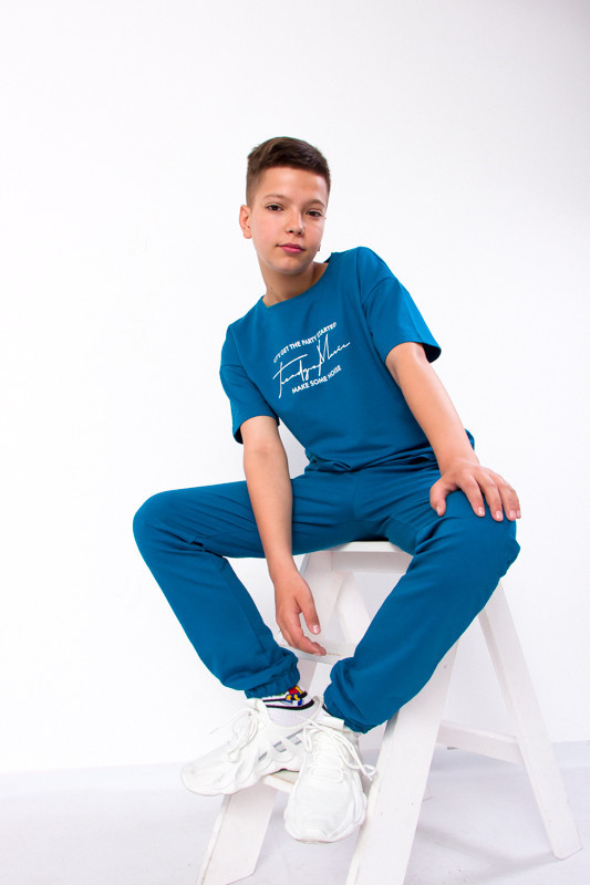 Дитячий літній  костюм для хлопчика та підлітка, штани і футболка, двохнитка, від 134см до 170см