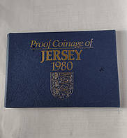 О. Джерси 1980 годовой набор ПРУФ монет. 6 монет в жестком пластиковом блистере.