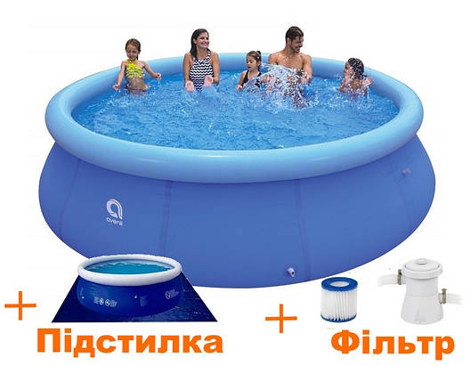 Басейн надувний Jilong Avenli JL17794EU-3 (360x76 см) у комплекті з фільтром і підстилкою (підкладкою), фото 1