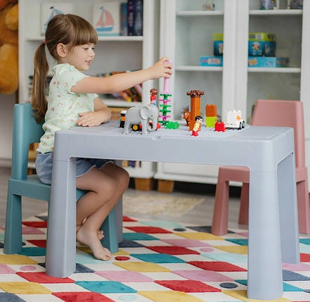 Дитячий стіл і стільці TEGA Multifun Teggi (TI-011-174) Сіро-бірюзовий, фото 1