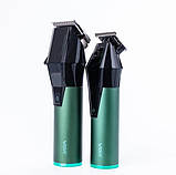 Машинка для стриження й окантовки акумуляторна (2 шт.) USB, зі змінними насадками VGR V-677 Зелений, фото 9