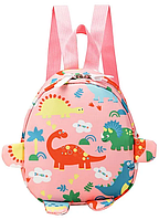 Детский рюкзачёк Динозавр розовый компактный рюкзак портфель для ребёнка Dinosaur Pink