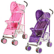 Коляска дитяча 102-8-9 прогулянкова, гол.кришка, парасолька 8 шт. 14 см, 2кв (бузок, троянд) фіолетова