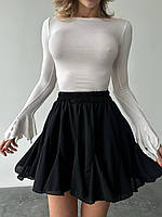 Женская летняя юбка мини с завышенной талией. Арт: 313А350 42/44 Черная