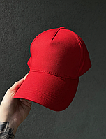 Крутая красная мужская кепка однотонная с липучкой, мужская бейсболка без рисунка