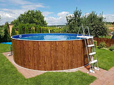 Басейн каркасний круглий Azuro 3.6 х 1.2 м Wood морозостійкий, фото 3