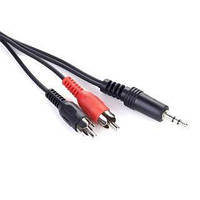 Аудио-кабель Cablexpert (CCA-458-5M) 3.5mm-2хRCA 5м, стерео, Black GL, код: 6703718