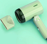 Фен для волосся зі складаною ручкою і 2 швидкостями 1200 Вт (доріжний, компактний, складаний) VGR-421, фото 9